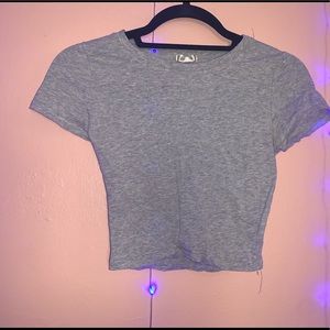 Plain Grey Crop Top
